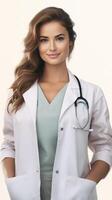 AI generated Professional Female Doctor with Expertise in Patient Care, Medical Specialist photo