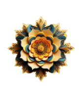 AI generated illustration of paper flower with islamic ornament ai generated png