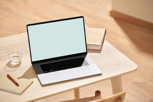 Empty laptop screen mockup template, laptop display photo