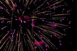 Fireworks background. New Year, Christmas of birthday celebration. Festive mood photo