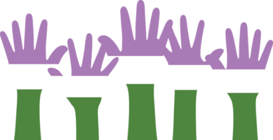 silhouette di viola, bianca, e verde colorato mani come il colori di il genderqueer bandiera. piatto design illustrazione. png