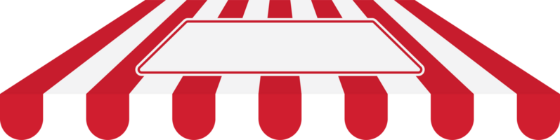 Red and white striped shop awning. Flat design illustration. png