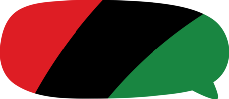 vermelho, Preto e verde colori discurso bolha ícones Como a cores do a pan-africano bandeira. para décimo primeiro e Preto história mês. plano Projeto ilustração. png