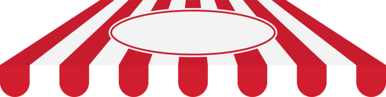 Red and white striped shop awning. Flat design illustration. png