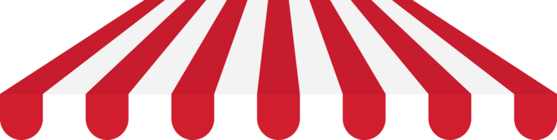 Red and white striped shop awning. Flat design illustration. png