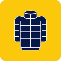 Puffer Coat Glyph Square Two Color Icon vector