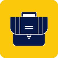 Suitcase Glyph Square Two Color Icon vector