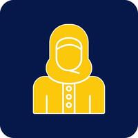 Islamic Woman Glyph Square Two Color Icon vector