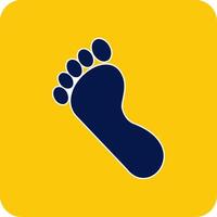 Footprint Glyph Square Two Color Icon vector