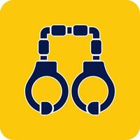 Handcuffs Glyph Square Two Color Icon vector