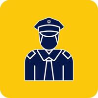 Policeman Glyph Square Two Color Icon vector