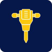 Jack Hammer Glyph Square Two Color Icon vector