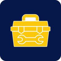Toolbox Glyph Square Two Color Icon vector