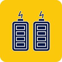 Batteries Glyph Square Two Color Icon vector