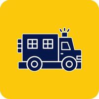 Police Van Glyph Square Two Color Icon vector