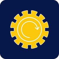 Gear Wheel Drawing Glyph Square Two Color Icon vector