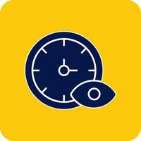 Time Tracking Glyph Square Two Color Icon vector