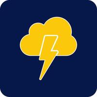 Lightning Glyph Square Two Color Icon vector