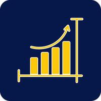 Bar Chart Glyph Square Two Color Icon vector