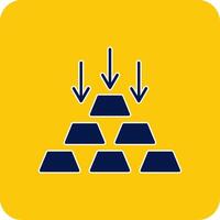 Gold Ingot Glyph Square Two Color Icon vector