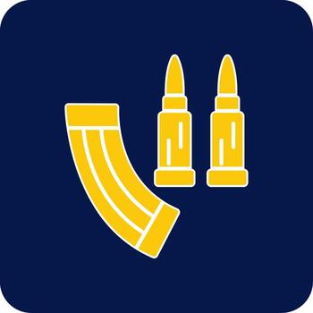 Ammunition Glyph Square Two Color Icon vector