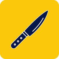 Knife Glyph Square Two Color Icon vector