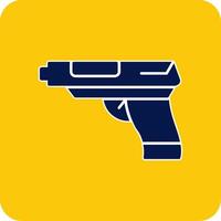 Revolver Glyph Square Two Color Icon vector