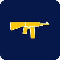 Rifle Glyph Square Two Color Icon vector