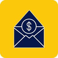 Salary Mail Glyph Square Two Color Icon vector