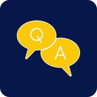 Question And Answer Glyph Square Two Color Icon vector