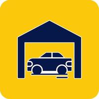 Garage Glyph Square Two Color Icon vector