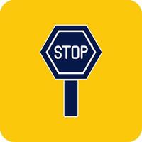 Pit Stop Glyph Square Two Color Icon vector