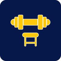 Dumbbell Glyph Square Two Color Icon vector