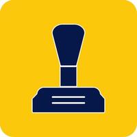 Gear Stick Glyph Square Two Color Icon vector