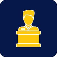 Reception Glyph Square Two Color Icon vector