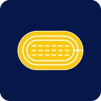 Running Track Glyph Square Two Color Icon vector