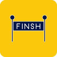 Finish Line Glyph Square Two Color Icon vector