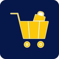 Cart Glyph Square Two Color Icon vector