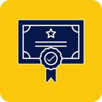Qualify Glyph Square Two Color Icon vector