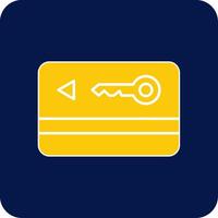 Key Card Glyph Square Two Color Icon vector