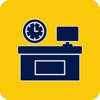Workplace Glyph Square Two Color Icon vector