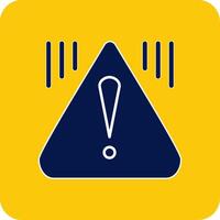 Warning Glyph Square Two Color Icon vector