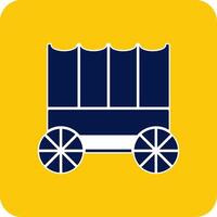 Carriage Glyph Square Two Color Icon vector