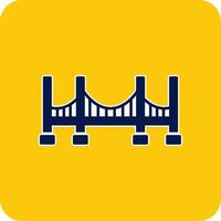 Bridge Glyph Square Two Color Icon vector