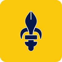 Fleur de lis Glyph Square Two Color Icon vector