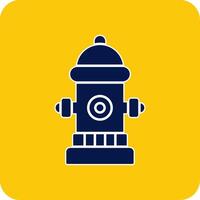 Fire Hydrant Glyph Square Two Color Icon vector