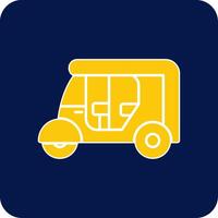 Rickshaw Glyph Square Two Color Icon vector