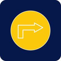 Right Way Glyph Square Two Color Icon vector