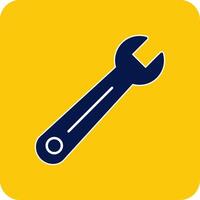 Wrench Glyph Square Two Color Icon vector