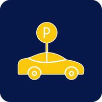 Parking Glyph Square Two Color Icon vector